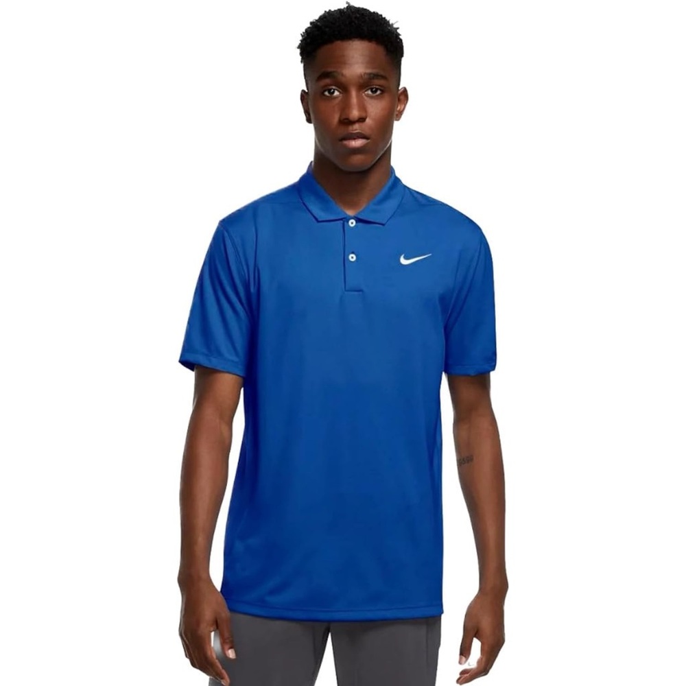 Nike Dri-Fit Classic Cobalt Royal Blue Short Sleeve Polo Golf Shirt